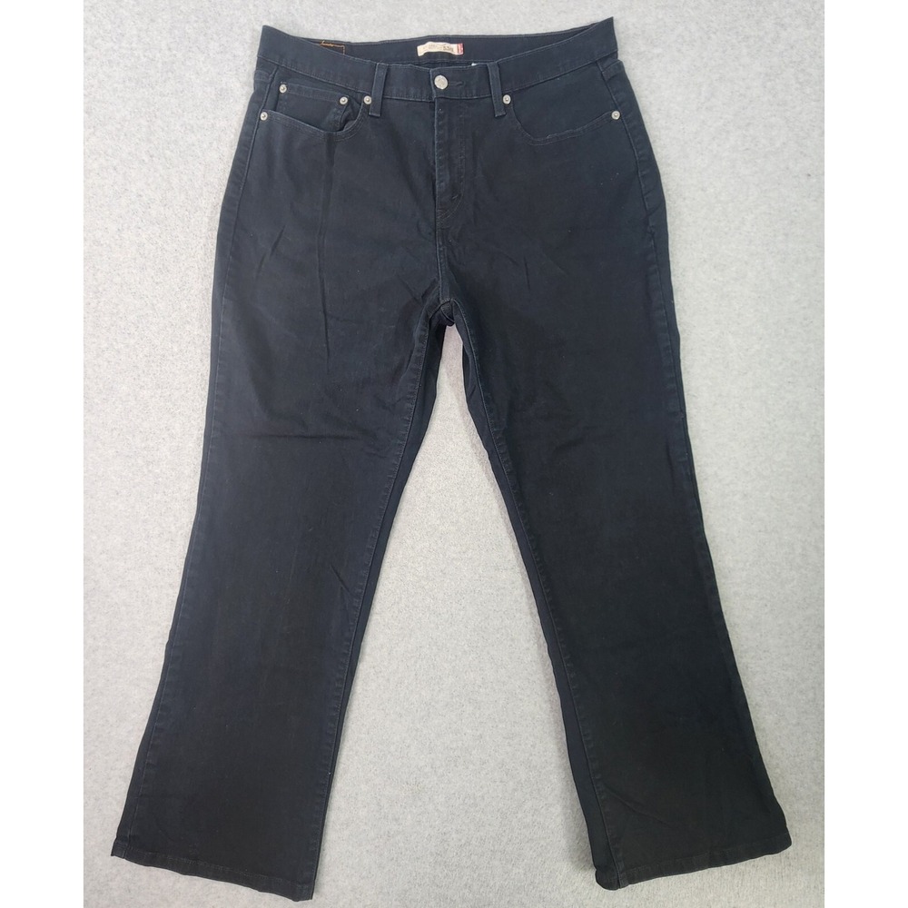Levis 550 Relaxed Boot Cut Denim Jeans Womens Size 20M Black Red Tab 36x30‎